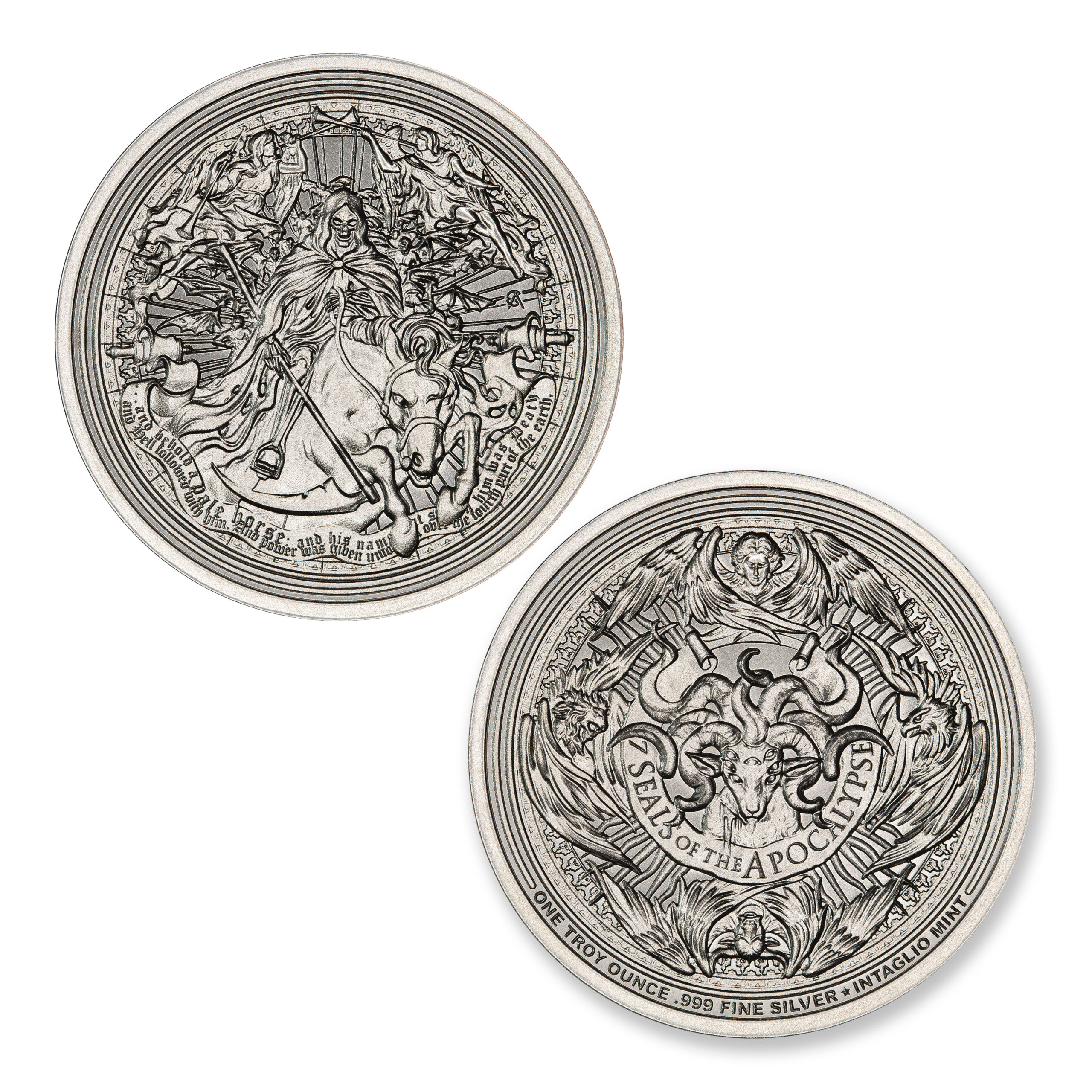SEVEN SEALS OF THE APOCALYPSE – PALE HORSE – 1 TROY OUNCE – 39MM